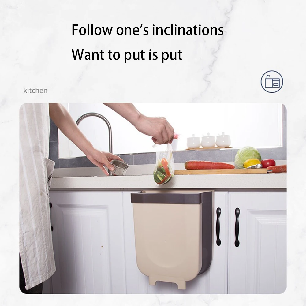 Подвесная мусорная корзина на дверцу кухонного шкафа складные мусорные корзины
