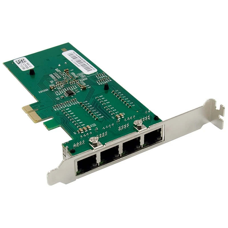 

PCIe X1 Network Card 4 Port Gigabit Ethernet Electrical RJ45 LAN Card 1000M PCIe Adapter Card I350AM4 Chip for Desktop
