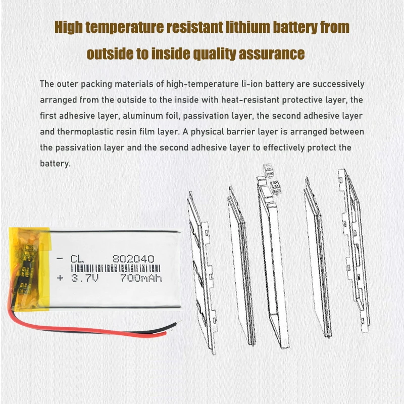 3 7 V Lipo cells 802040 700mah литиевая полимерная аккумуляторная батарея для MP3 MP4 GPS