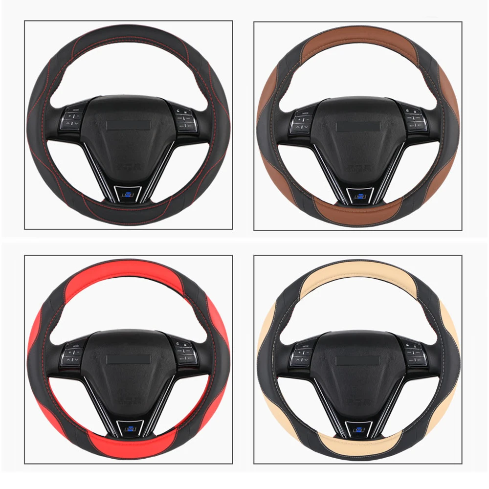 Универсальный чехол рулевого колеса автомобиля спортивный стиль искусственная