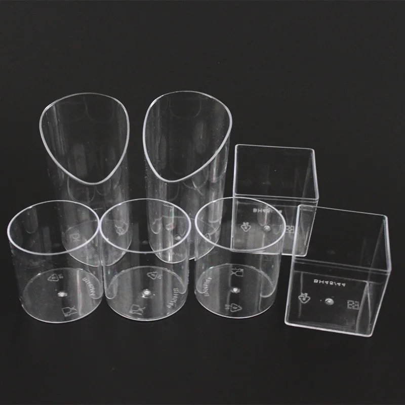 

50pcs High quality clear hard plastic dessert cups small cake cup diy favors mousse cups wedding birthday party pastry cup