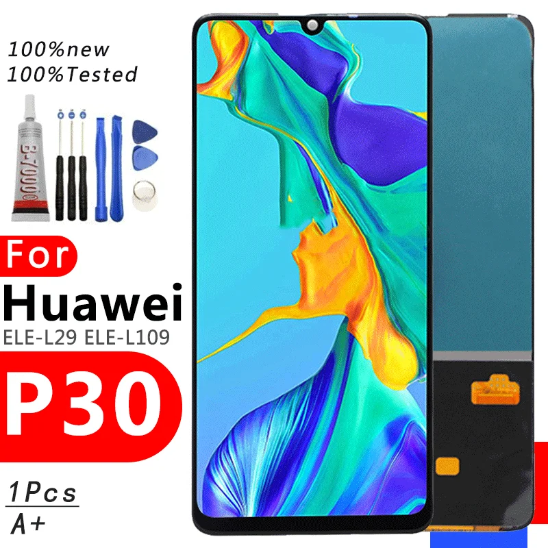 

6,1 "Оригинальный ЖК-дисплей TFT для HUAWEI P30, Оригинальный сенсорный ЖК-экран с цифровым преобразователем для замены дисплея Huawei P30
