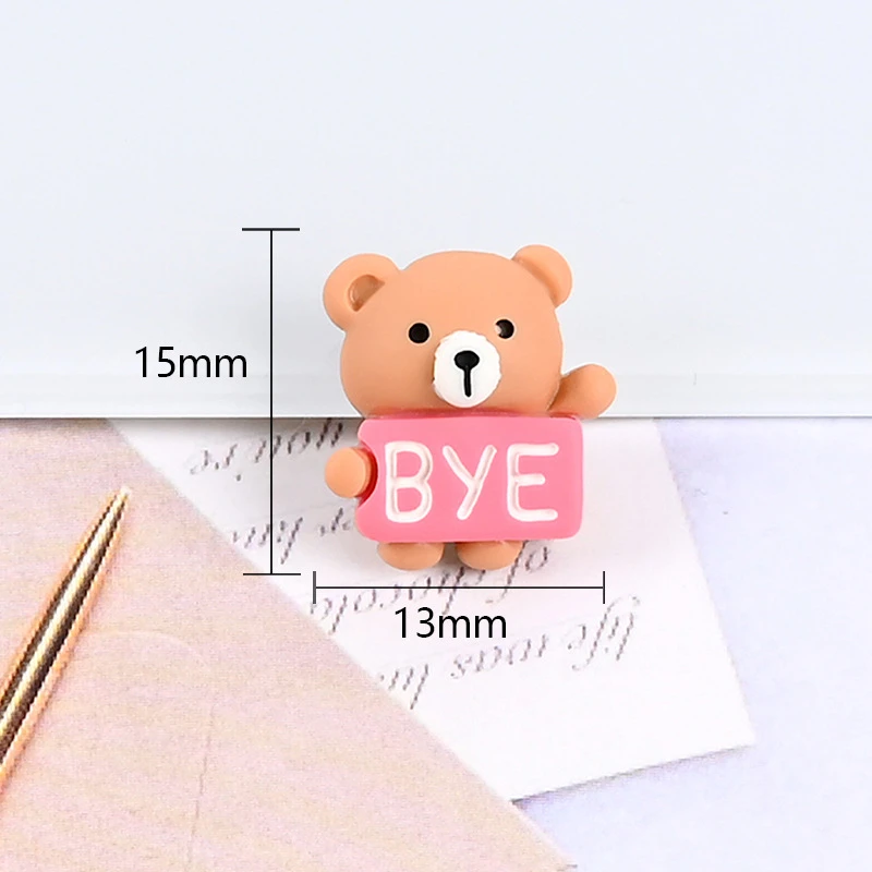 10/20Pcs Kawaii Cup Bear Flat Back Resin DIY Bowknot Hairpin Crafts Decor Materials Patch Phone Clothing Shoes Mini Art Applique - купить по