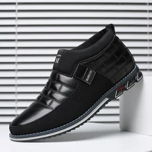 Fashion Brand Big Size Men Casual Shoes Slip On Business Casual Shoes Men Hot Sale Breathable High Top Casual Men Shoes Black