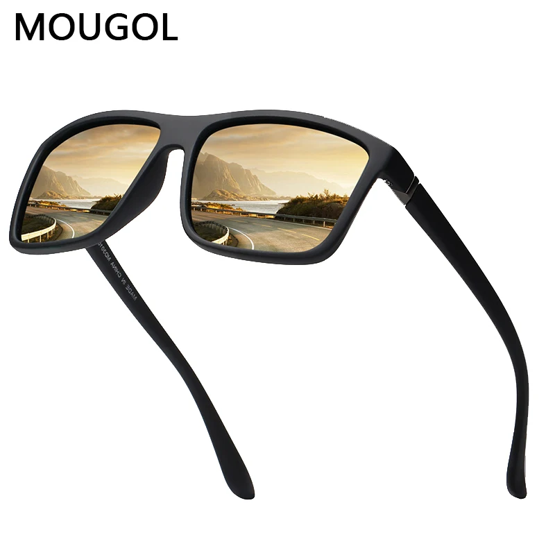 MOUGOL-gafas de sol rectangulares ultraligeras TR90 para hombre y mujer, lentes polarizadas TAC de 1,1mm de espesor, para conducir, deportivas, Cat.3