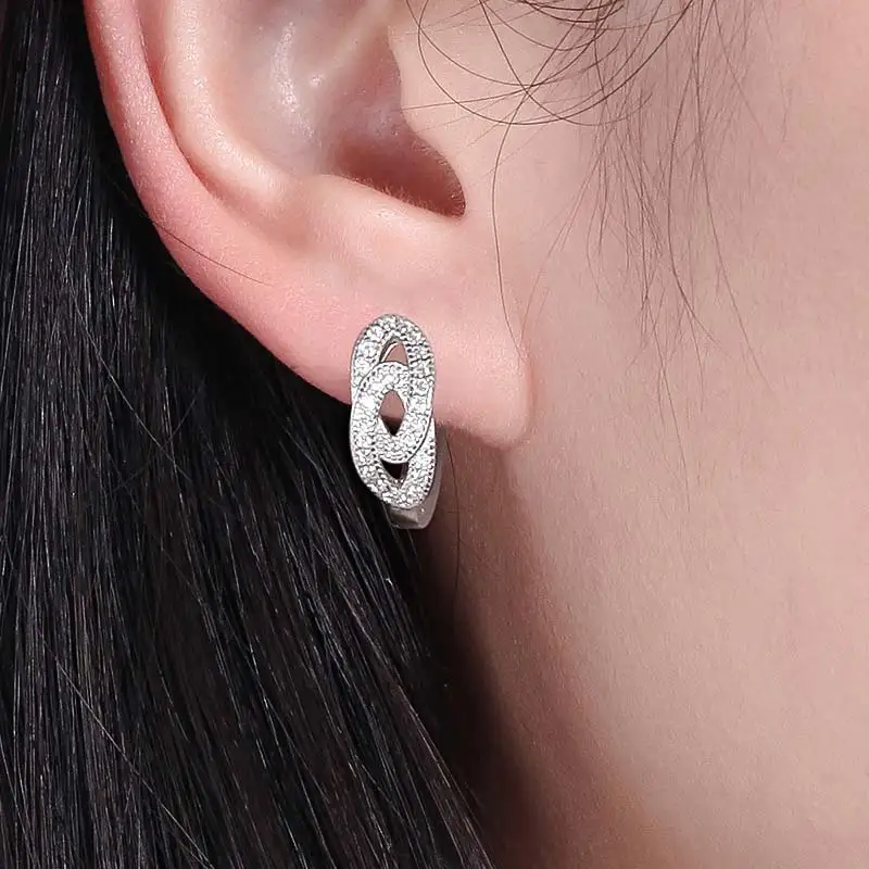 Carraton ESCH8073 AAA CZ камень Твердые стерлингового серебра 925 модные серьги huggie|huggie