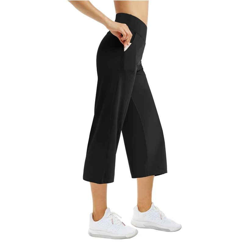 Женские штаны бриджи Dragon Fit для йоги спортивные с высокой талией и широкими