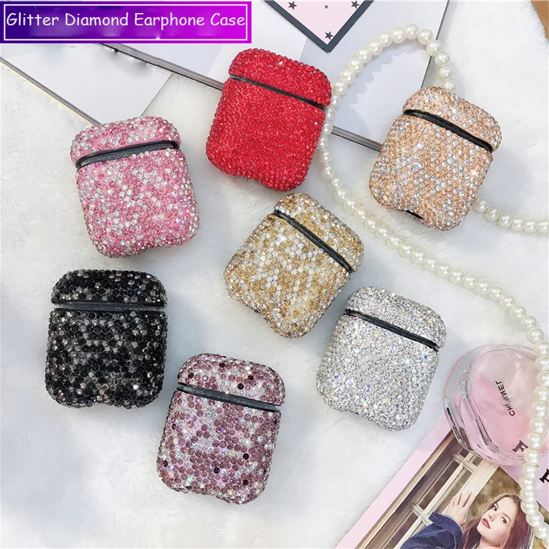 Bling Стразы сумка для Apple Airpods1 2 Bluetooth беспроводные наушники девочка Блестящий