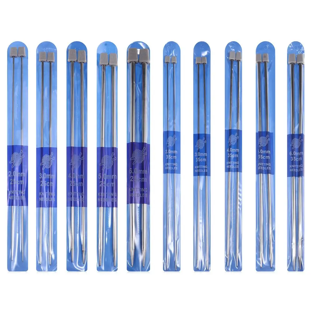 Прямые вязальные спицы из нержавеющей стали 2 шт./компл. вязальный крючок сделай