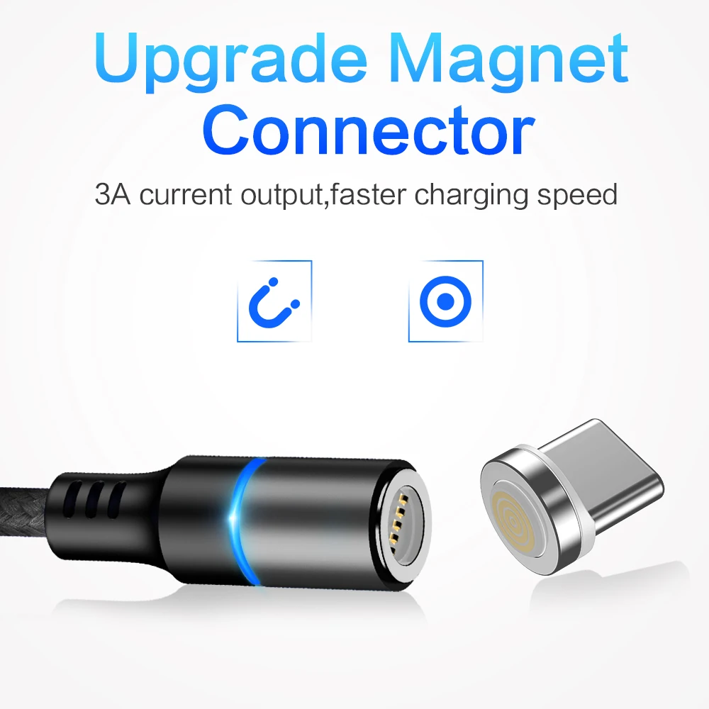 Магнитный кабель KISSCASE Micro usb type C для samsung iPhone X 10 светодиодный магнитный адаптер