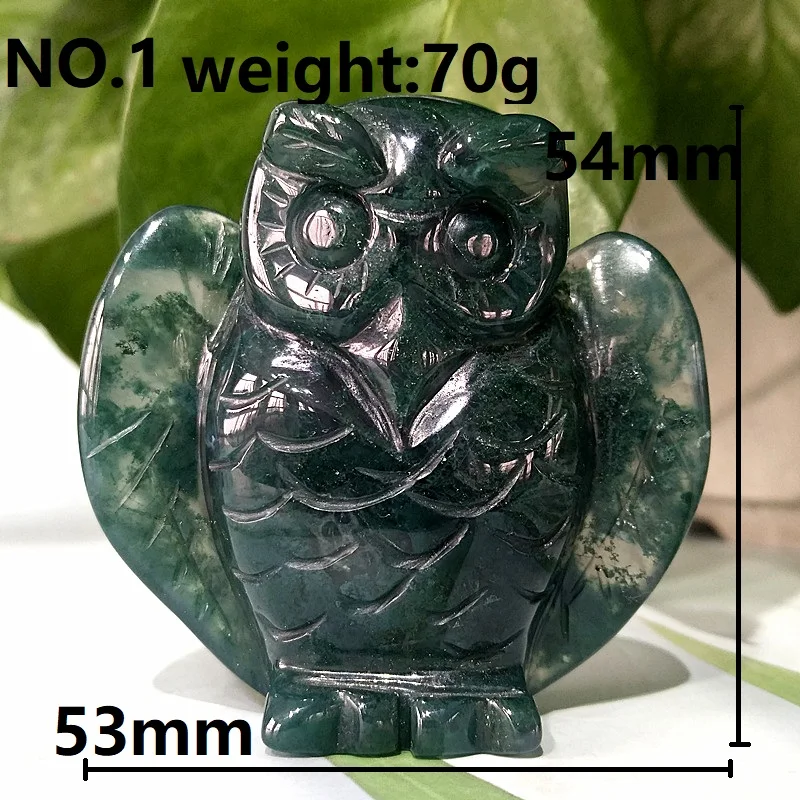 

Natural crystal water grass agate owl carving chakra home nourishing body trace elements spiritual meditation healing energy wea