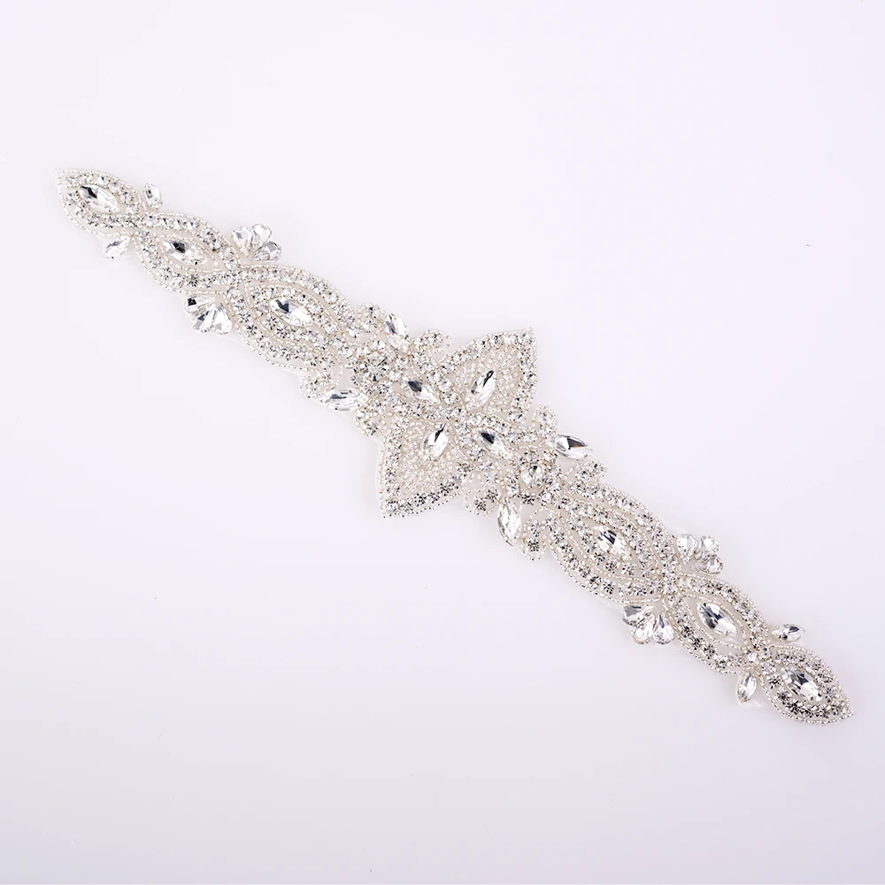 Аппликация из прозрачных бусин и страз для свадебного платья ремней шляпы