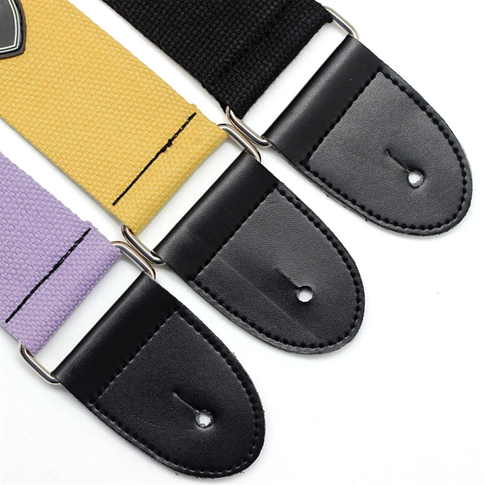 heißer verkauf adjustable150cm gitarre strap woven baumwolle akustische elektrische folk gitarre bass strap gürtel mit leder enden free glob