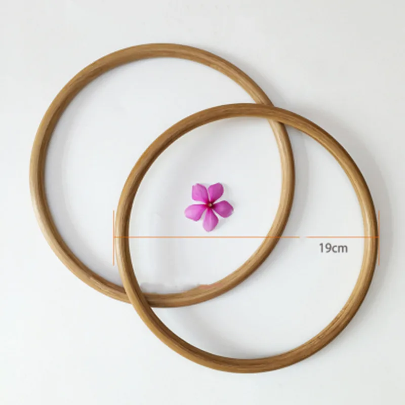 Одна пара = 2 шт. круглая форма кольца из ротанга бамбуковые ручки obag кошелек рама