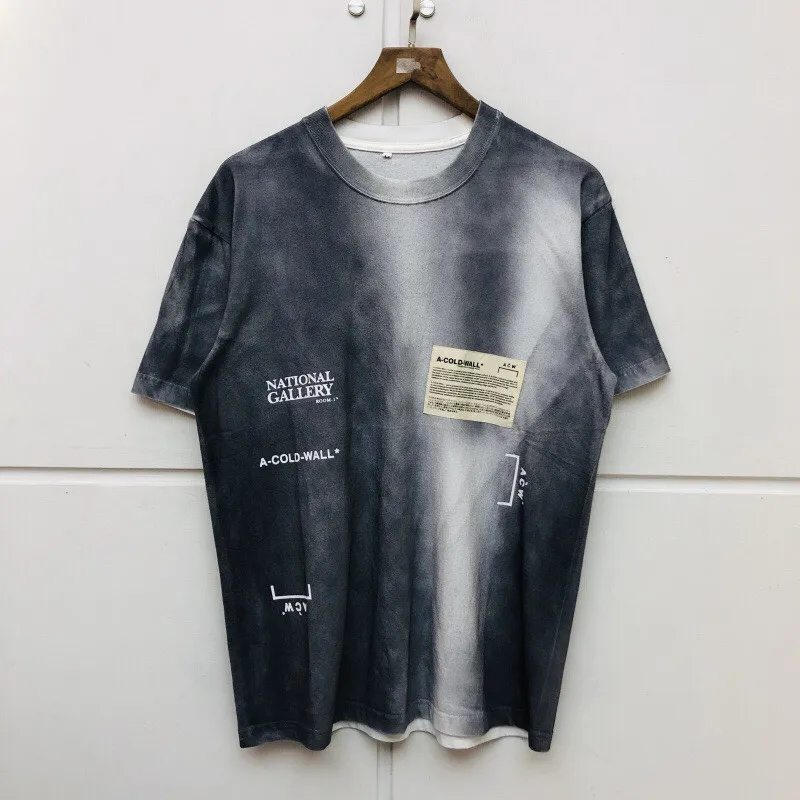 

New Streetwear A-COLD-WALL T Shirt Men Women Cotton Loose Big Patch Tag ACW Top Tees A-COLD-WALL* White Red Painted T-shirt