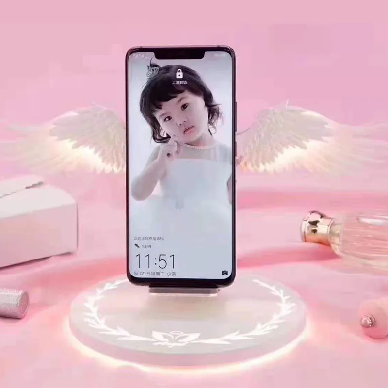 10w angel wings wireless charger wireless charging station with wings for iphone samsung huawei xiaomi black pink white free global shipping
