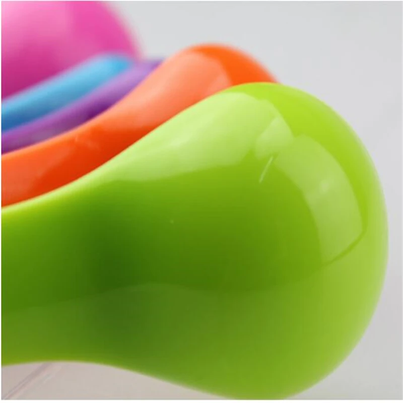 

5PCS/Set Baby Measuring Scale Spoon Plastic Colorful Flatware Utensil Set Kit Measuring Newbron Feeding Spoon Toddler 0-24 Month