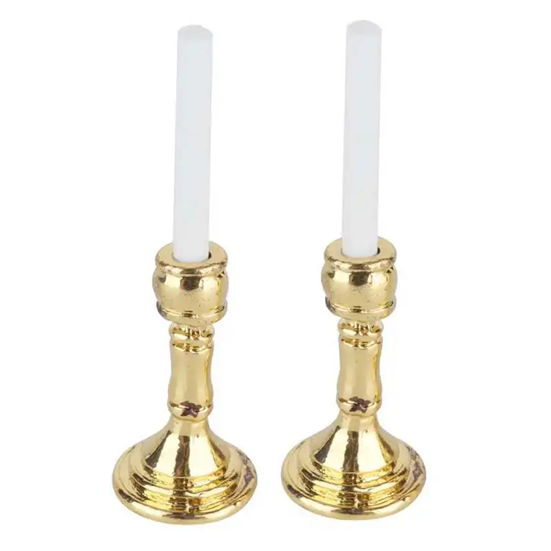 Золотой подсвечник для кукольного домика нетоксичный миниатюрный игрушечной