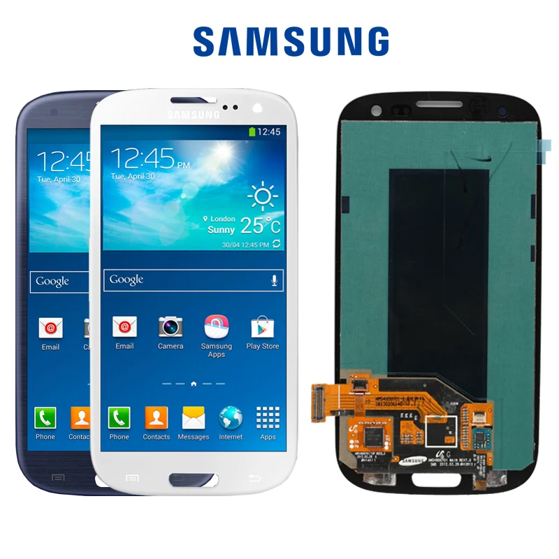 Оригинальный ЖК Экран 4 8 дюйма AMOLED для SAMSUNG Galaxy S III S3 дигитайзер экрана i9300 i9300i i9301