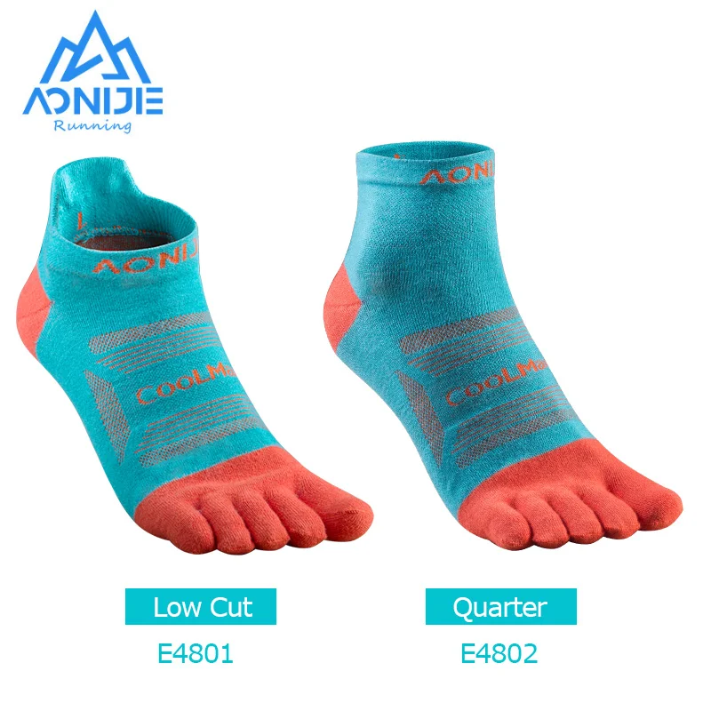 3 Pairs AONIJIE New E4801 E4802 Ultra Run Low Cut Athletic Five Toe Socks Quarter Socks Toesocks For Running Marathon Race Trail