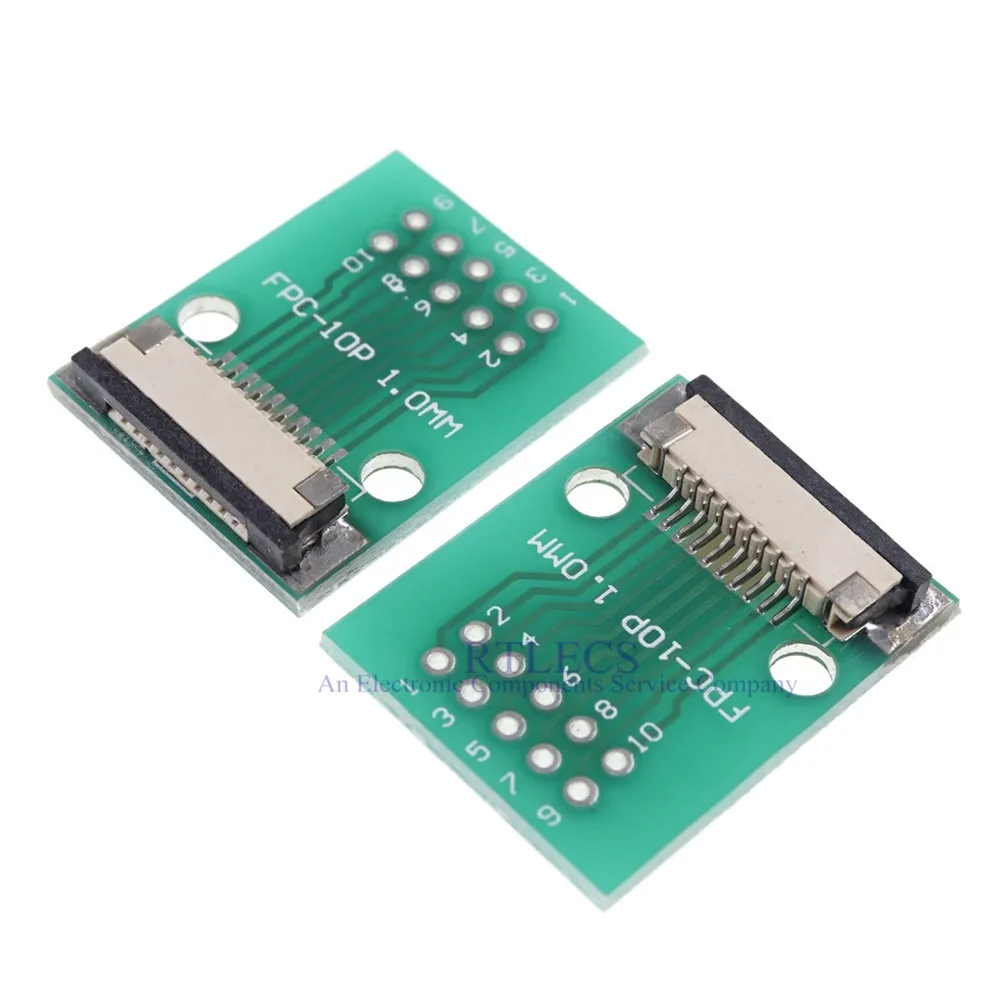 2 шт. Гибкий плоский кабель FFC/FPC разъем адаптера 10 Pin 1 0 мм до 54 x 2x5 сквозное