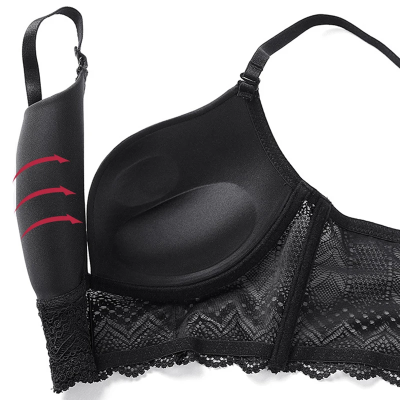 2 Piece Set Seamless Push Up Bra And Panties For Small Breasts Women Sexy Lingerie Wireless Deep U Backless Lace Underwear Girls