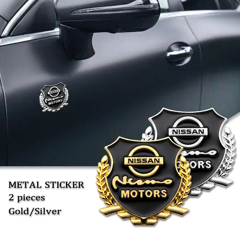 

2pcs Car Styling 3D Metal Emblem Badge Sticker Decals For Nissan Qashqai X J10 J11 Leaf Skyline Altima Primera Goods Accessories