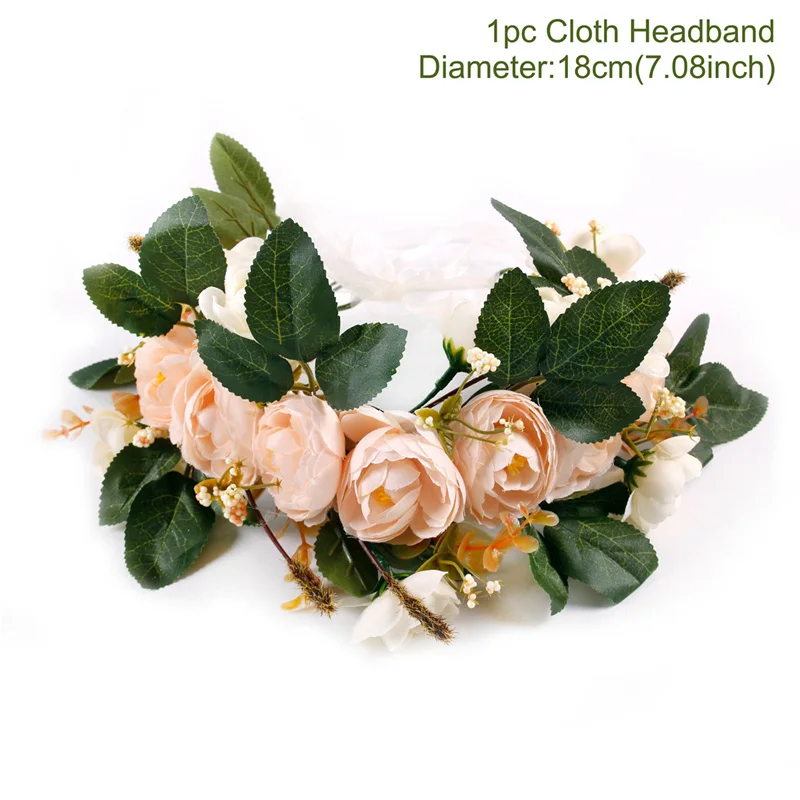flower headband 2 Искусственные цветы букет для украшения пионы шелковые цветы искусственные Весенние Свадебные Декоративные искусственные цветы украшение дома - Цвет: flower headband 2