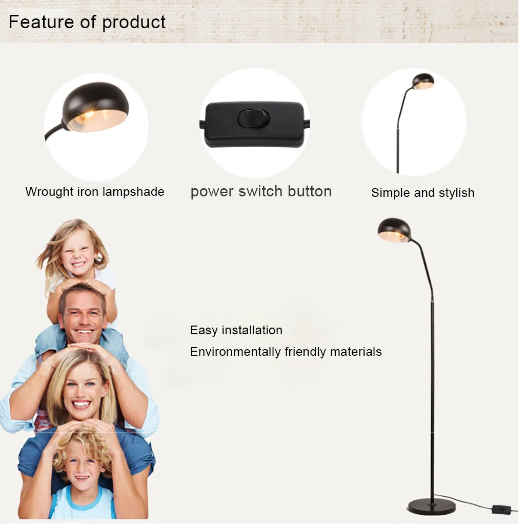 Gooseneck Floor Lamp Eye LED Bedroom Living Room Study Bedside Fishing lamparas de techo colgante moderna#0409hwc | Лампы и освещение