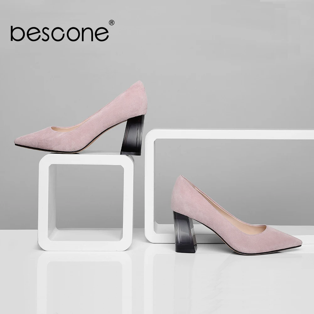 BESCONE женские туфли лодочки для женщин Туфли на высоком каблуке без застежки