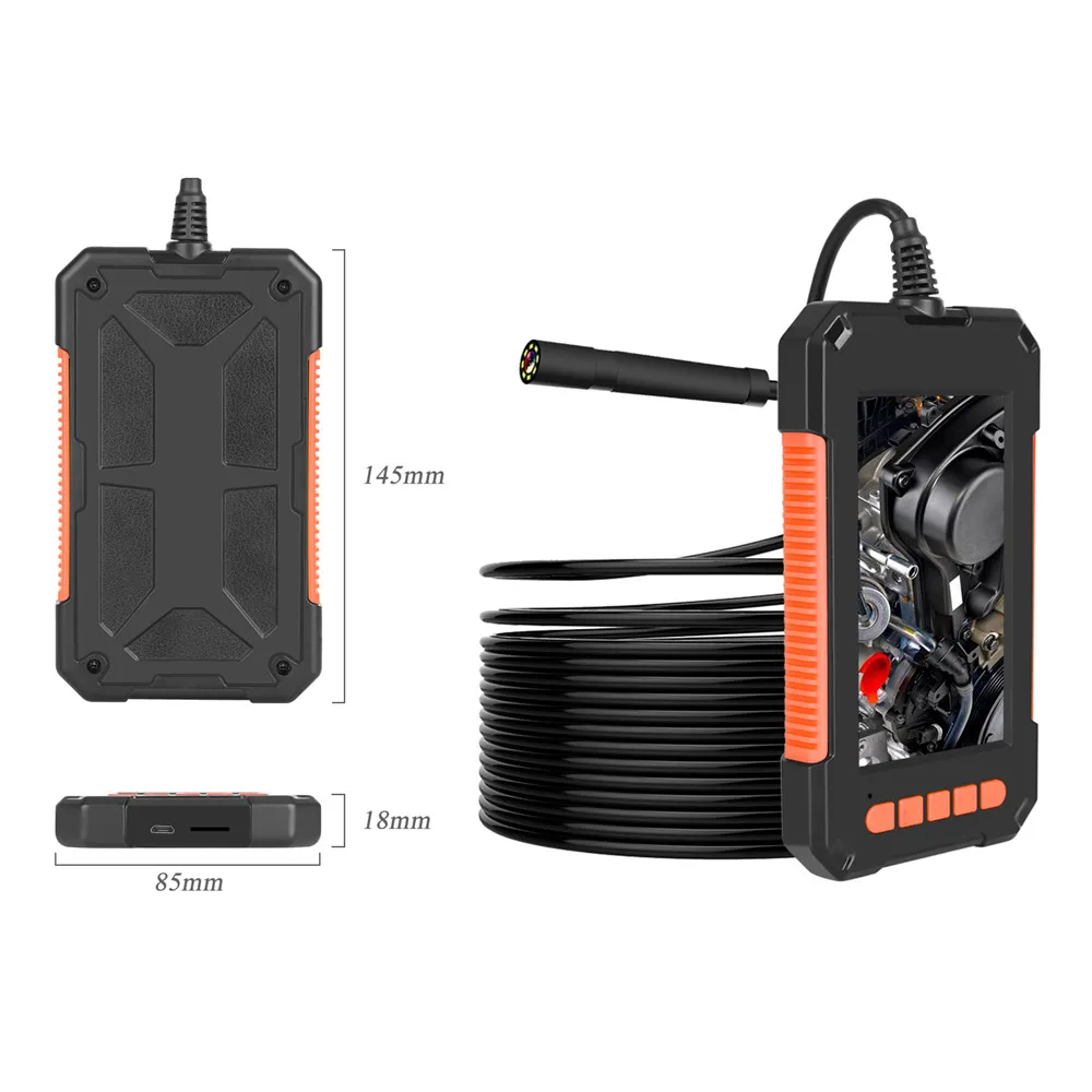 IP67 Водонепроницаемая промышленная эндоскопическая камера 1080P HD 4 3 дюймовый экран