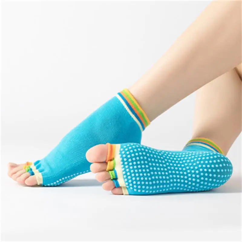 

Women Sports Yoga Socks Five Finger Slipper Anti Slip Lady Pilates Sock Ballet Heel Professional Dance Protector