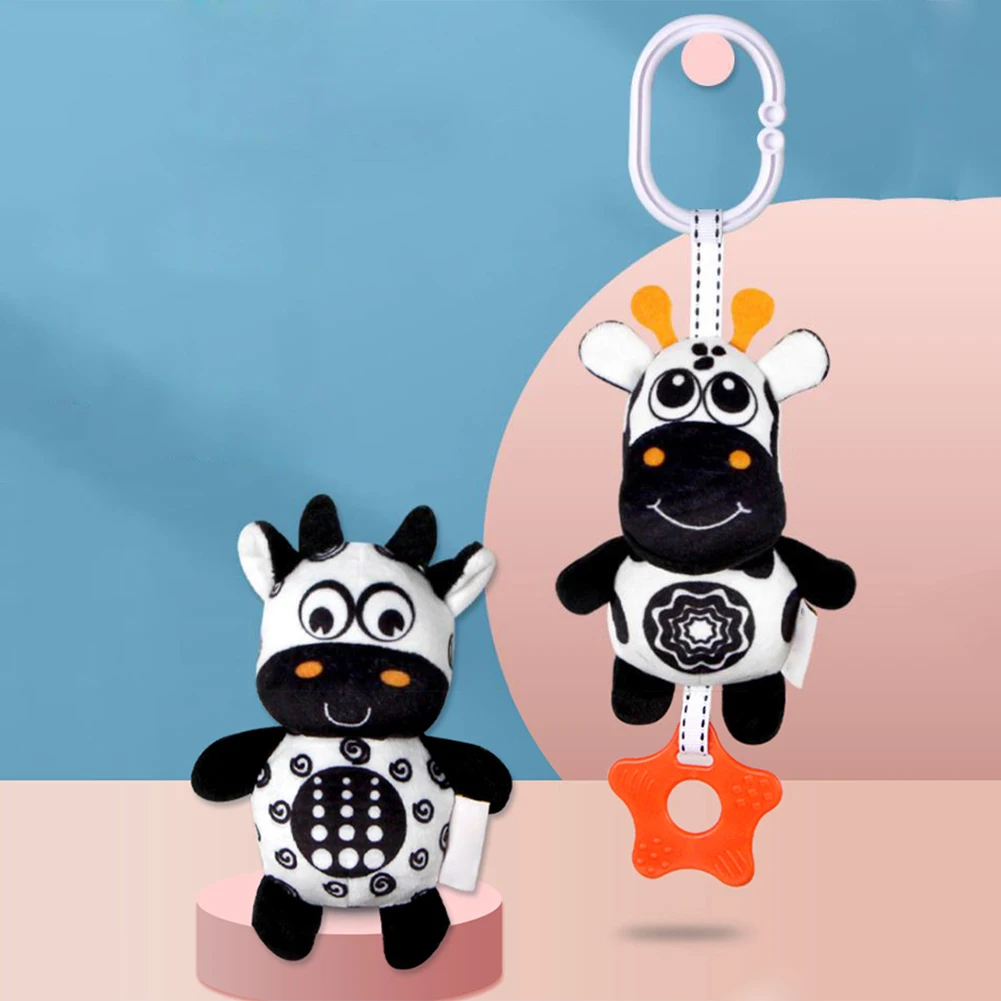 

Newborn Baby Training Bells Cute Animals Shape Wind Chimes Multi-Purpose Baby Stroller Pendant Plush Rattle Toys