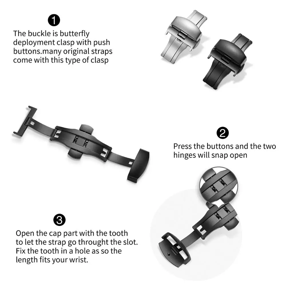 Застежка-бабочка для браслета часов 18 мм | Наручные часы