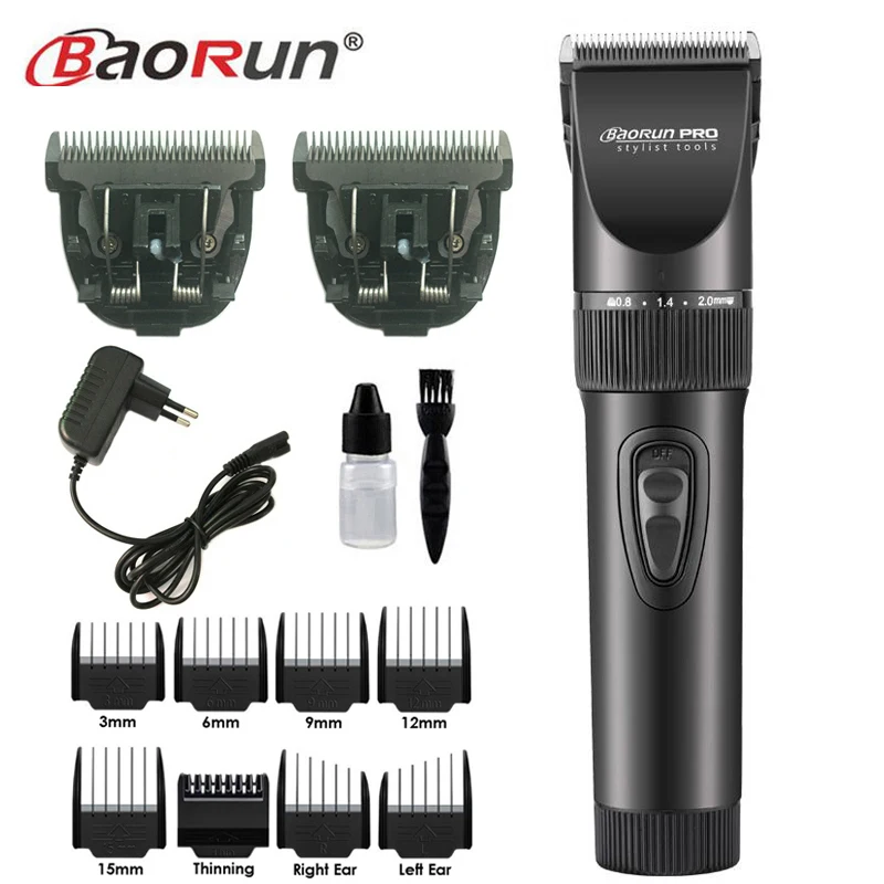 Профессиональная машинка для стрижки волос черная крутая литиевая батарея 2000ма