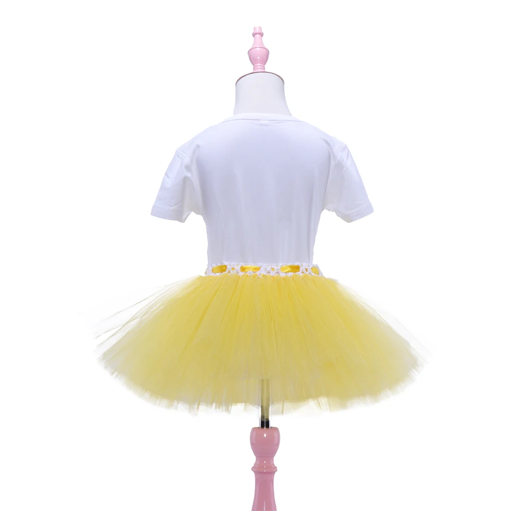 Юбка Тюлевая короткая для девочек-подростков юбка-пачка танцев белая желтая