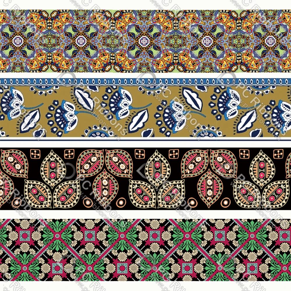 

Persian Pattern Printed Lanyard/Satin/Grosgrain Ribbon 3" Cartoon Design Customized for DIY Hair Craft Supplies Sewing 50 Yards