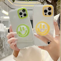 korea ins graffiti expression bracket candy color phone case for iphone 13 12 mini 11 pro xs max xr x 7 8 plus soft back cover