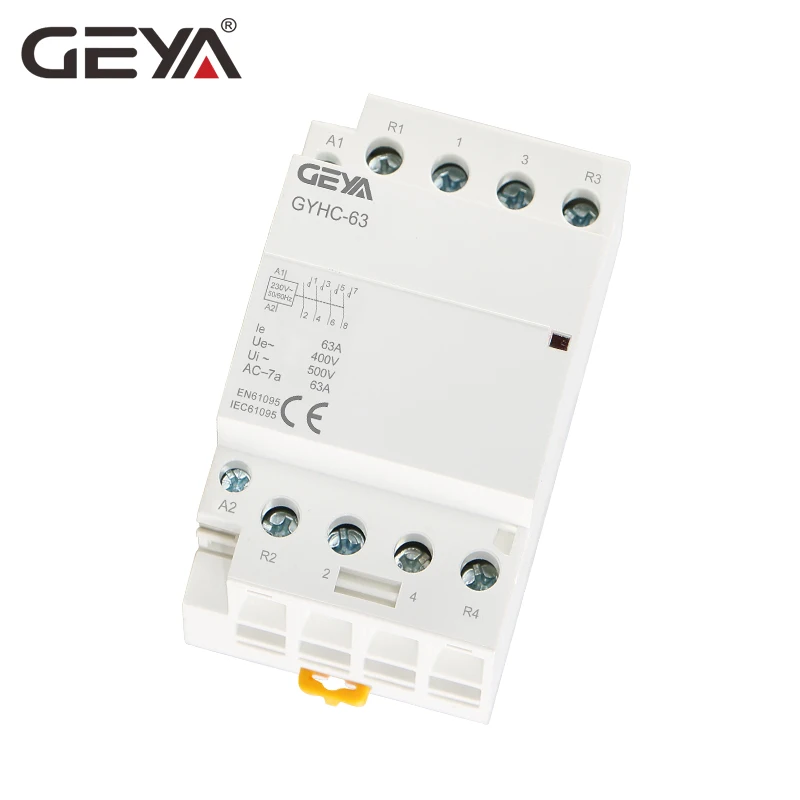 Бесплатная доставка модульный контактор GEYA 4P 63A 4NO или 2NC2NO 220 В/230 В 50/60 Гц на din
