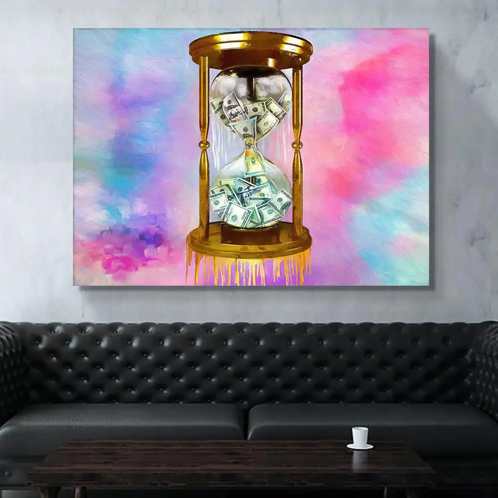 

Poster Wall Poster Money Pictures Poster Decorative Hourglass Canvas Art Canvas Prints Pictures For Home Design Tableau Mural
