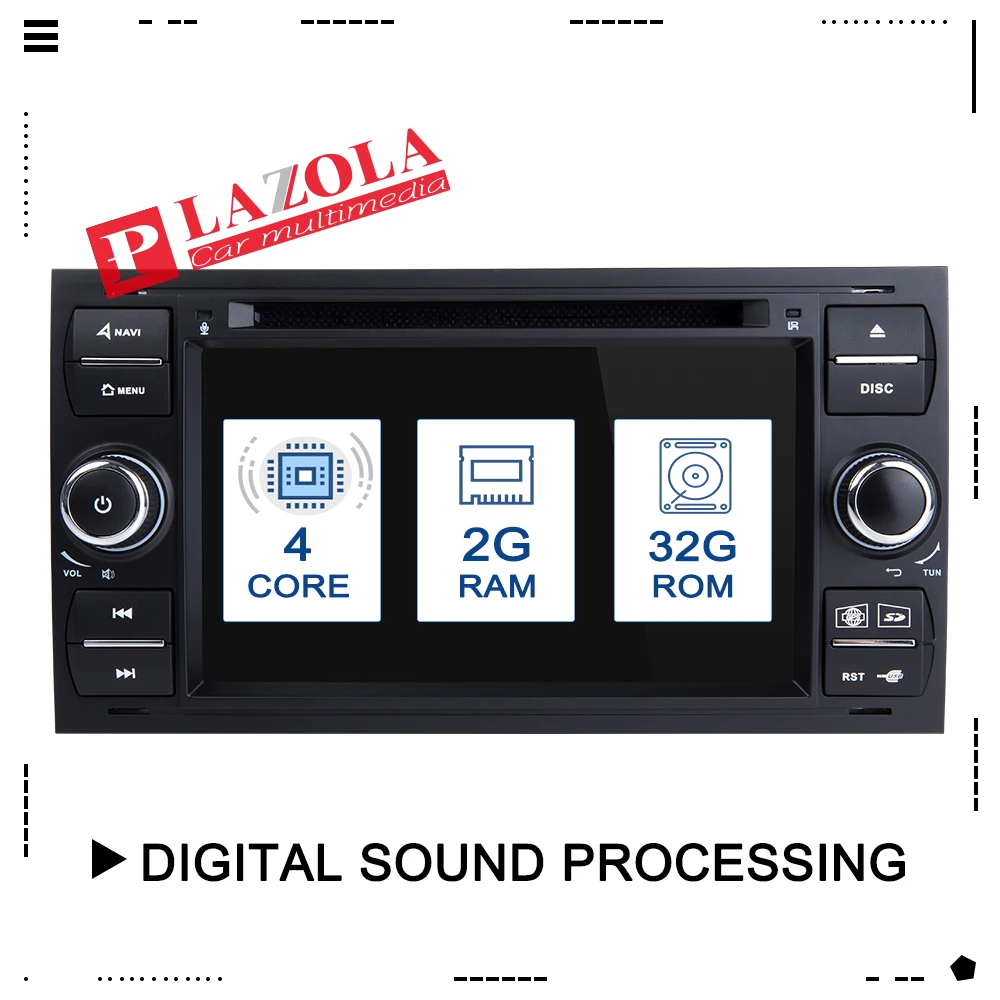 Автомобильный DVD плеер Android 9.0 DAB + 2din в приборной панели для Ford Transit Focus подключение