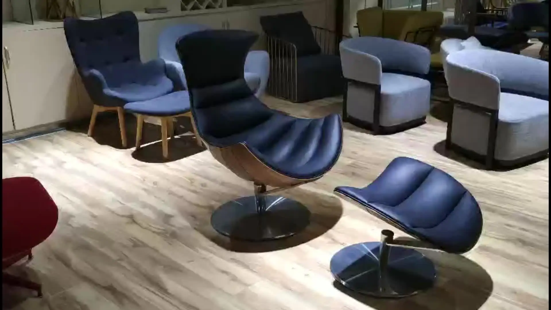 Lund and Paarman Swivel Recliner Fjords leather Lobster Lounge Chair Ottoman | Other Tool Parts