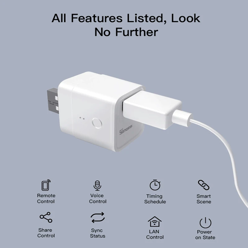 SONOFF Micro 5V Беспроводной USB умный адаптер Wifi Мини питания переключатель |