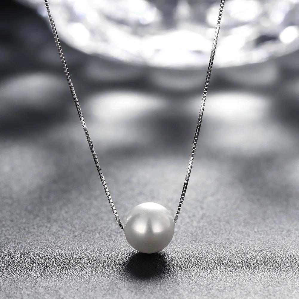 

ZEMIOR 925 Sterling Silver Shell Pearl Women Necklaces Elegant Creative Fine Jewelry Wedding Imitation Pearls Pendant Necklace