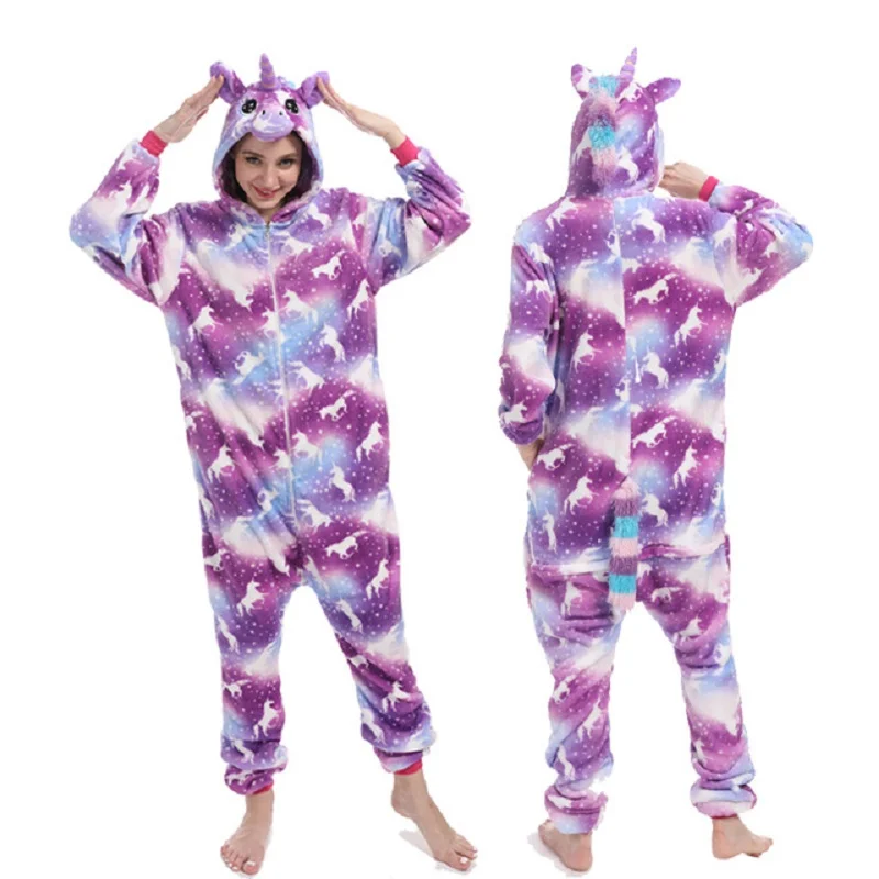кигуруми Unicornio женские пижамы взрослые для животных мультфильм Onesie красочные