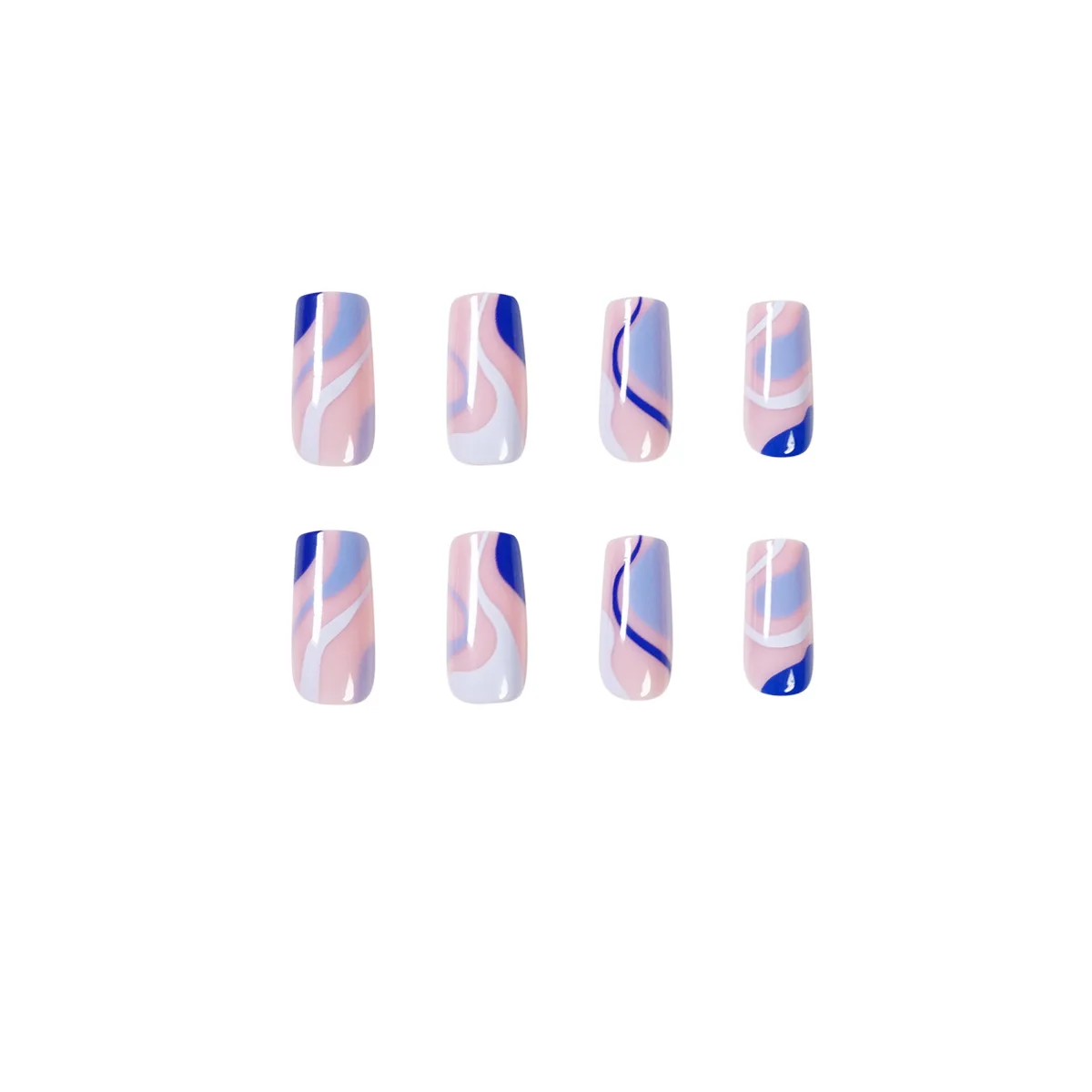 

Simple Wave Series Color Matching Wearing Nail Finished Fake Nail Nail Patch False Nail DIY Nail Art 24pcs/box