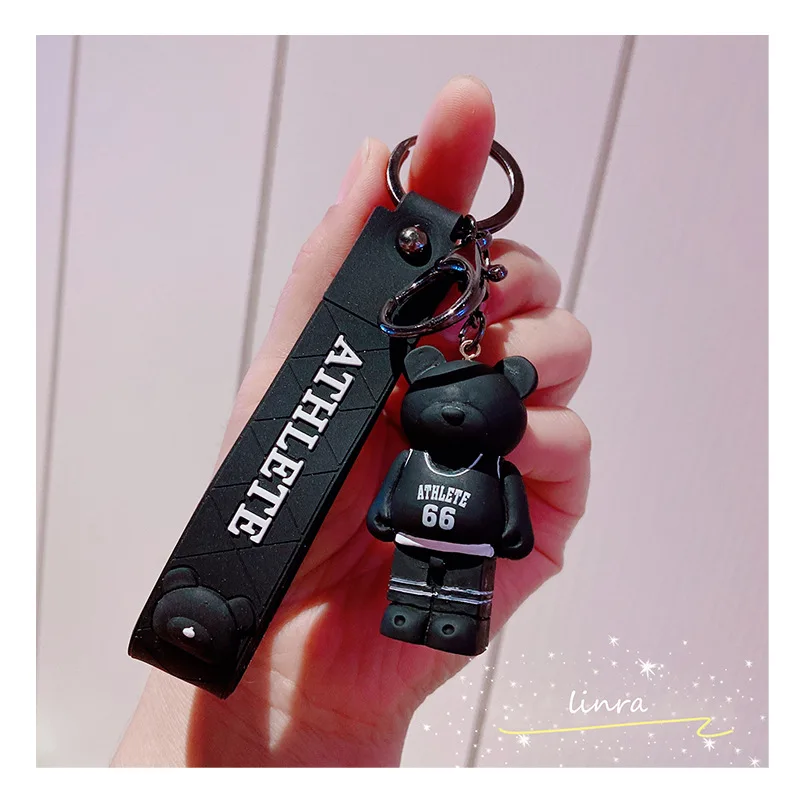 

Popular Cool Bear Keychain Cute Cartoon Creative Doll Gift Keyring Backpack Car Couples's Best Gift Key Accessories Jewelry Hot