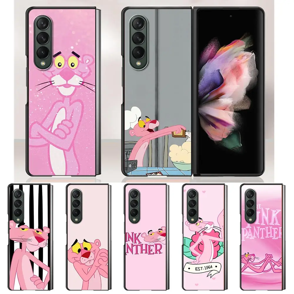 

Cartoon Pink Panther Case For Samsung Galaxy Z Fold3 5G Hard Slim Cover Ultra-thin anti-drop For Galaxy Z Fold 3 Phone Shell