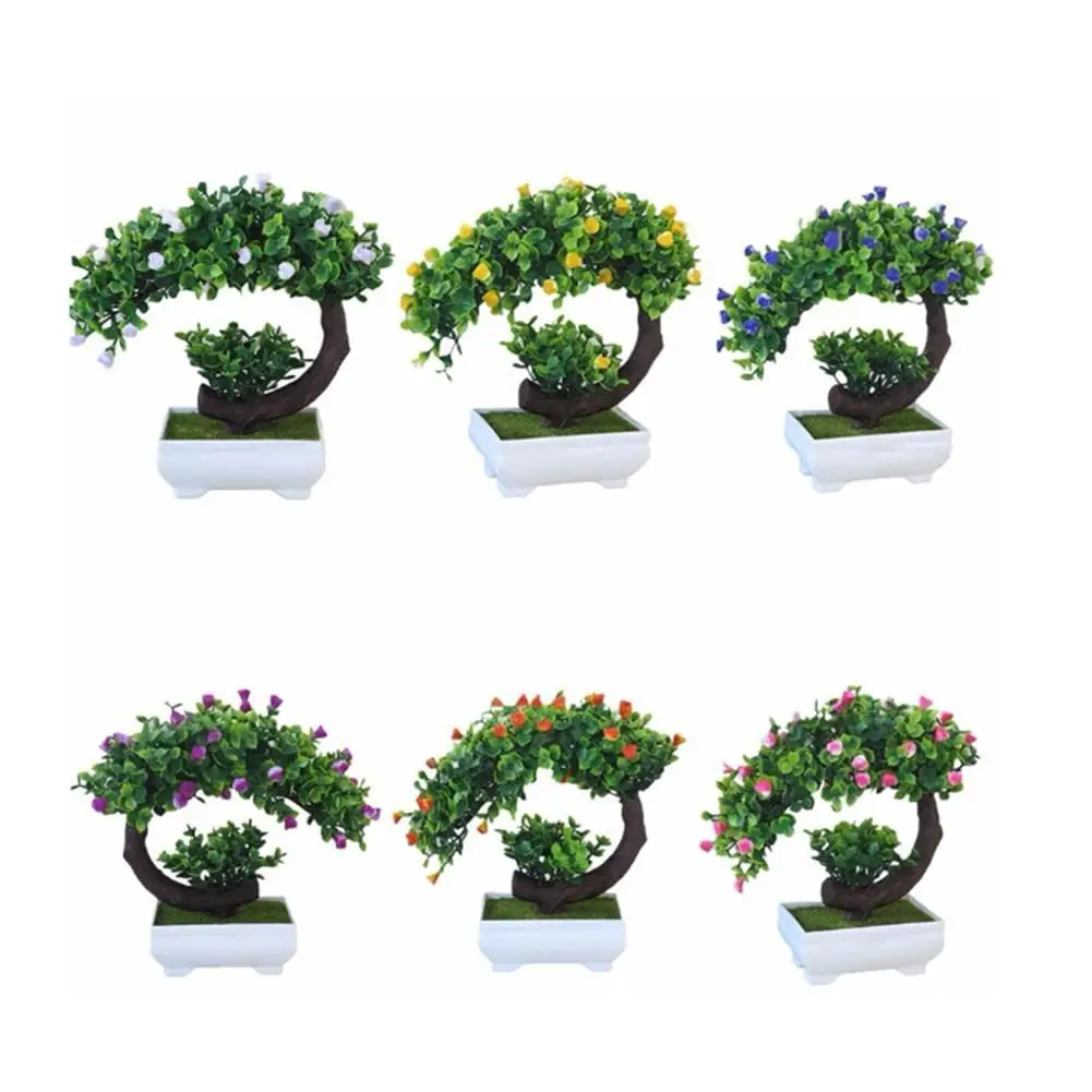 

[Clearance]Fresh Artificial Foliage Plant Potted Bonsai Wedding Party Mall Desktop Artificial Flower Plant Balcony Home Decor
