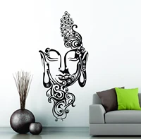 vinyl religious belief wall stickers buddhist mask yoga hall shakyamuni decal home living room bedroom wall decoration fj07